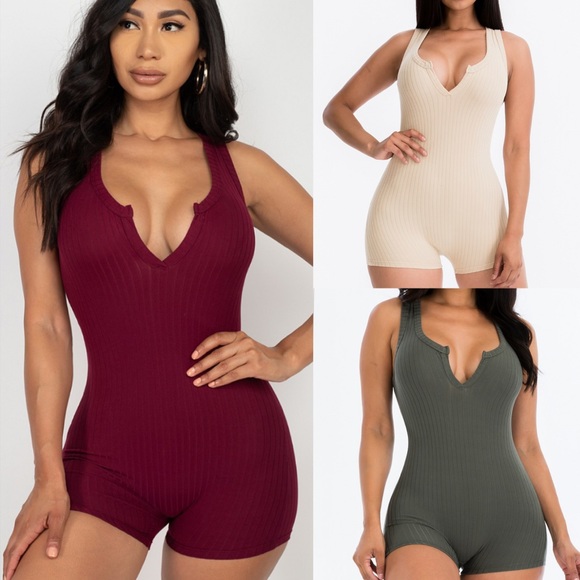 All Three Ribbed Rompers - Picture 2 of 2